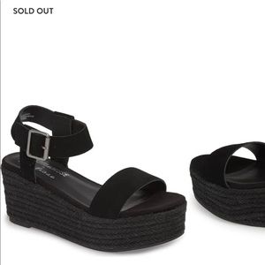 Amuse society x matisse black espadrille wedges